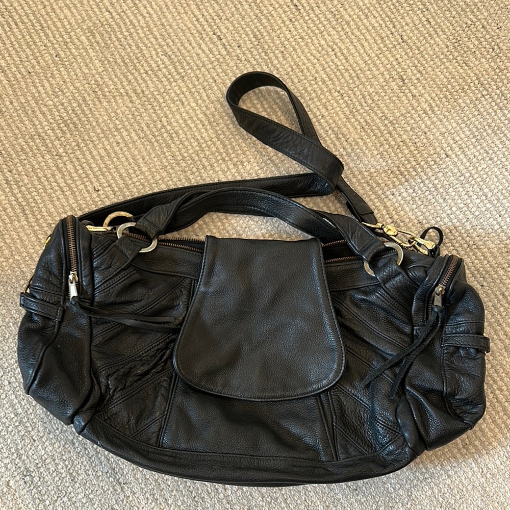 Foley and Corinna Elegant Black Leather Handbag